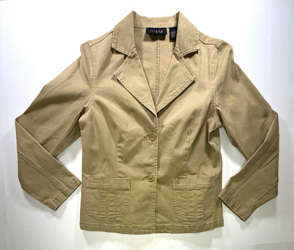 Vintage Riveted by Lee Khaki Cotton Stretch Blazer / Jacket (Size S)